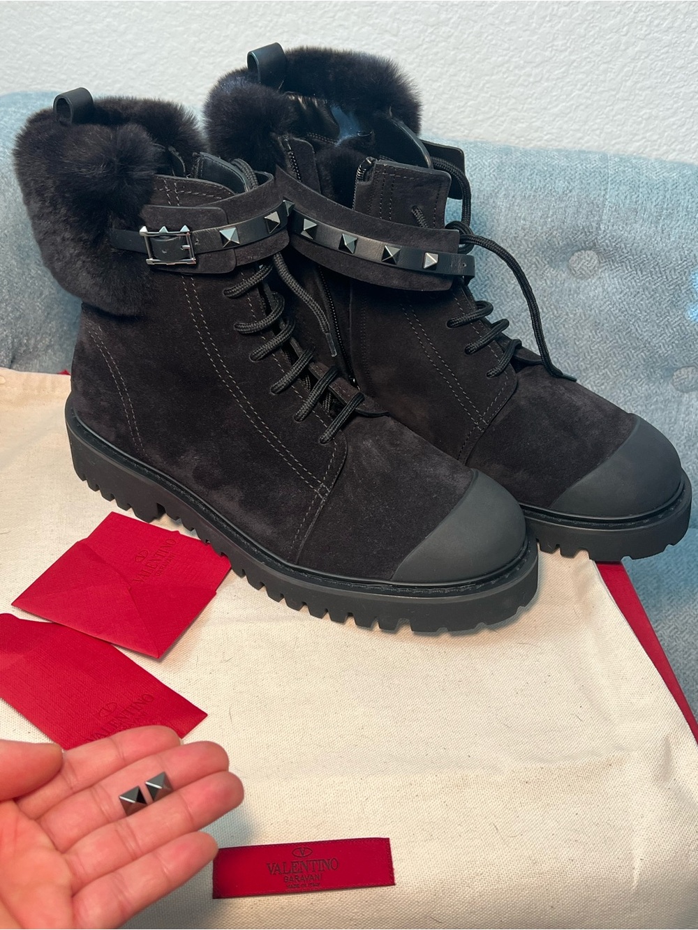 Valentino Garavani Rockstud cap toe boots
